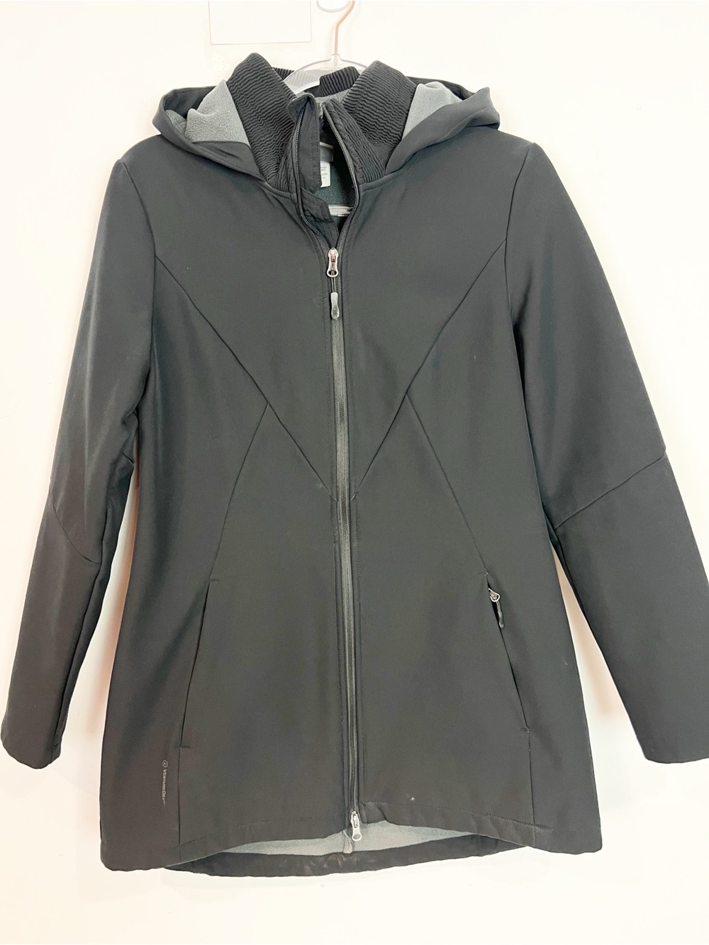 CHAMPION BLACK VENTURE DRY ZIP FRONT HOODED FLEECE LINED JACKET SZ MEDIUM